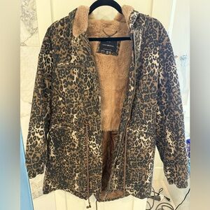 Lucky & Blessed Leopard Print Teddy Jacket
